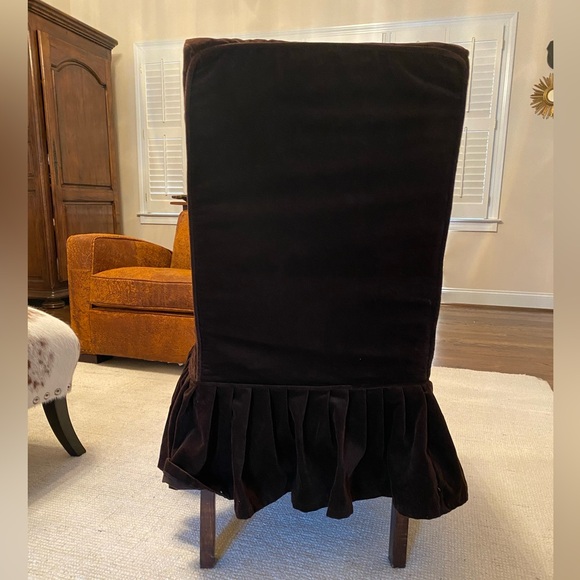 Brown Velvet Chair Cover - Picture 15 of 16